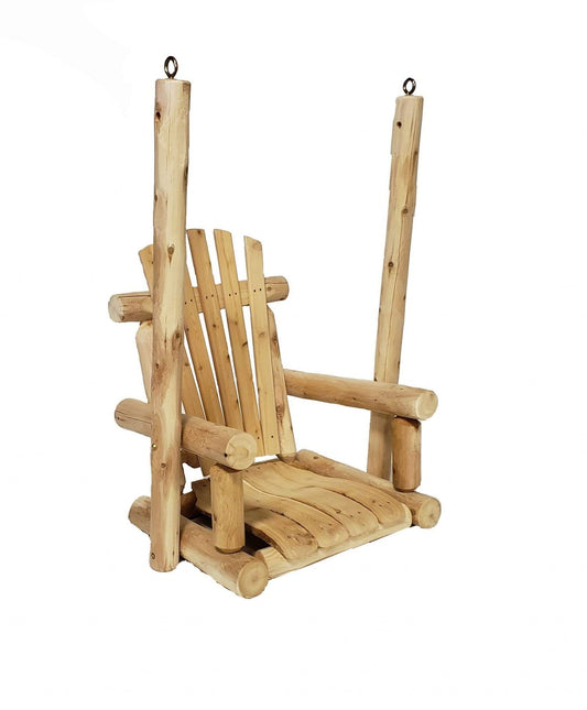 HomeRoots Outdoors Living Room > Seating Options > Chairs Natural / Wood 31" X 24" X 47"  Natural Wood Single Chair Porch Swing