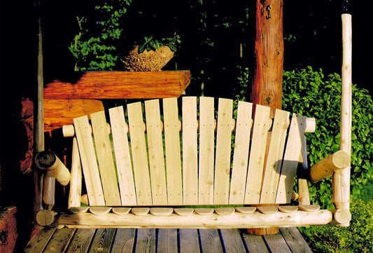 HomeRoots Outdoors Living Room > Seating Options > Chairs Natural / Wood 71" X 24" X 47"  Natural Wood Porch Swing