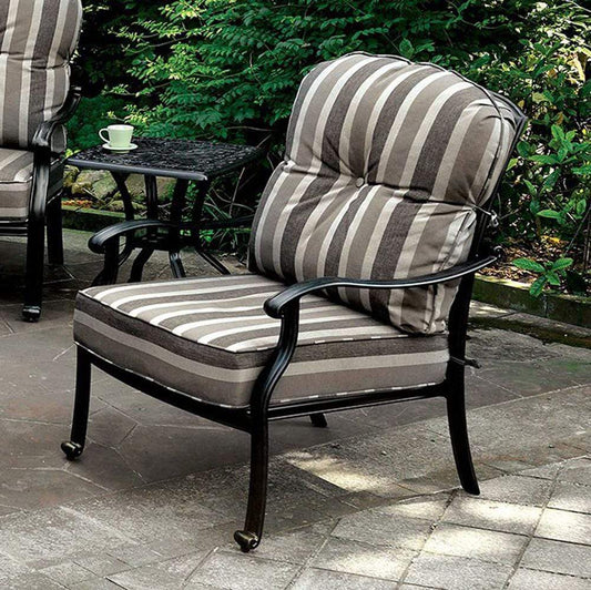 HomeRoots Outdoors Outdoor Chairs Antique Black Frame / Aluminum Transitional Chair, Antique Black, Set Of 2