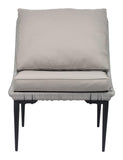 HomeRoots Outdoors Outdoor Chairs Black & Dark Gray / Sunproof Fabric, Steel & Rope 25.2" x 30.7" x 31.5" Black & Dark Gray, Sunproof Fabric, Steel & Rope, Lounge Chair