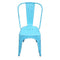 HomeRoots Outdoors Outdoor Chairs Blue / Iron Tolix Blue Steel Chair by Urban Port- Set of two Chairs