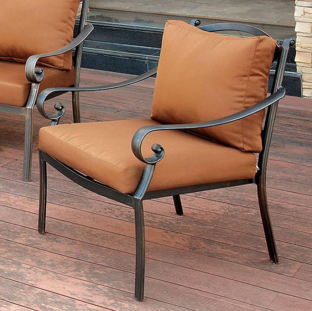 HomeRoots Outdoors Outdoor Chairs Brown and Black / Fabric, Aluminum & Others Contemporary Aluminium Patio Chair, Brown And Black