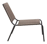 HomeRoots Outdoors Outdoor Chairs Espresso / PVC, Steel 26.4" x 35.8" x 31.5" Espresso, PVC, Steel, Lounge Chair