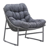 HomeRoots Outdoors Outdoor Chairs Gray / Polyethylene 28.7" X 30.7" X 31" Gray Polyethylene Beach Chair