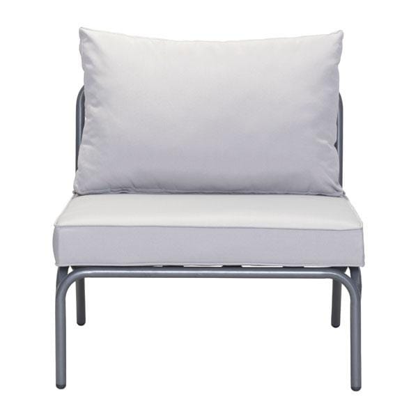 HomeRoots Outdoors Outdoor Chairs Gray / Sunproof Fabric, Synethet 28.5" X 30" X 27" Single Gray Sunproof Fabric Armless