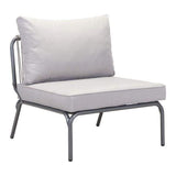HomeRoots Outdoors Outdoor Chairs Gray / Sunproof Fabric, Synethet 28.5" X 30" X 27" Single Gray Sunproof Fabric Armless