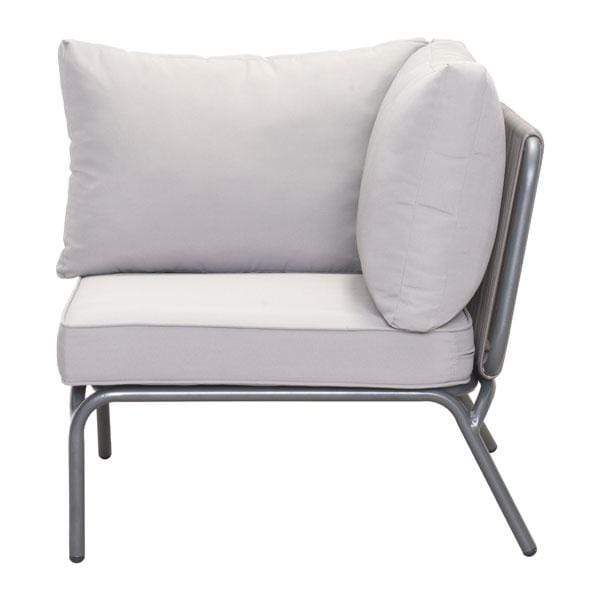 HomeRoots Outdoors Outdoor Chairs Gray / Sunproof Fabric, Synethet 29.5" X 30" X 27" Single Gray Sunproof Fabric Corner