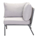 HomeRoots Outdoors Outdoor Chairs Gray / Sunproof Fabric, Synethet 29.5" X 30" X 27" Single Gray Sunproof Fabric Corner