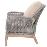HomeRoots Outdoors Outdoor Chairs Gray / Wood, Aluminum and Wicker Wicker Loom Club Chair, Light Gray