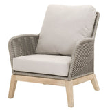 HomeRoots Outdoors Outdoor Chairs Gray / Wood, Aluminum and Wicker Wicker Loom Outdoor Club Chair, Gray