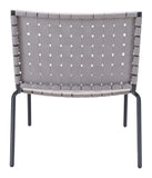 HomeRoots Outdoors Outdoor Chairs Light Gray / PVC, Steel 26.4" x 35.8" x 31.5" Light Gray, PVC, Steel, Lounge Chair