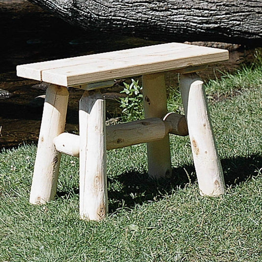 HomeRoots Outdoors Outdoor Chairs Natural / Wood 23" X 11" X 18"  Natural Wood End Bench Pair