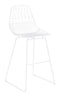 HomeRoots Outdoors Outdoor Chairs White / Steel 22" x 22" x 43.5" White, Steel, Bar Chair - Set of 2