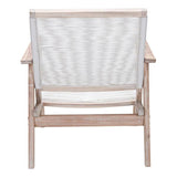 HomeRoots Outdoors Outdoor Chairs White Wash & White / Synthetic Weave 28.9" X 33.1" X 34.4" White W And White Arm Chair