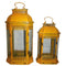 HomeRoots Outdoors Outdoor Decor Yellow / Metal Elegant 2 Piece Metal Lantern Set