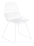 HomeRoots Outdoors Outdoor Dining Chairs White / Steel 20.9" x 20.9" x 32.7" White, Steel, Dining Chair - Set of 2