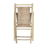 HomeRoots Outdoors Outdoor Folding Chairs Gray / Bamboo Two 36" Grey Bamboo Folding Chairs with Rattan Skin Diamond Weave
