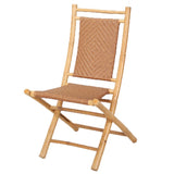 HomeRoots Outdoors Outdoor Folding Chairs Natural/Tan / Bamboo 36" Natural/Tan Bamboo Folding Chair with a Diamond Weave