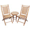 HomeRoots Outdoors Outdoor Furniture > Outdoor Furniture Set Brown/Tan / Bamboo 36" Natural Bamboo Diamond Weave 2 Chairs and a Table Bistro Set