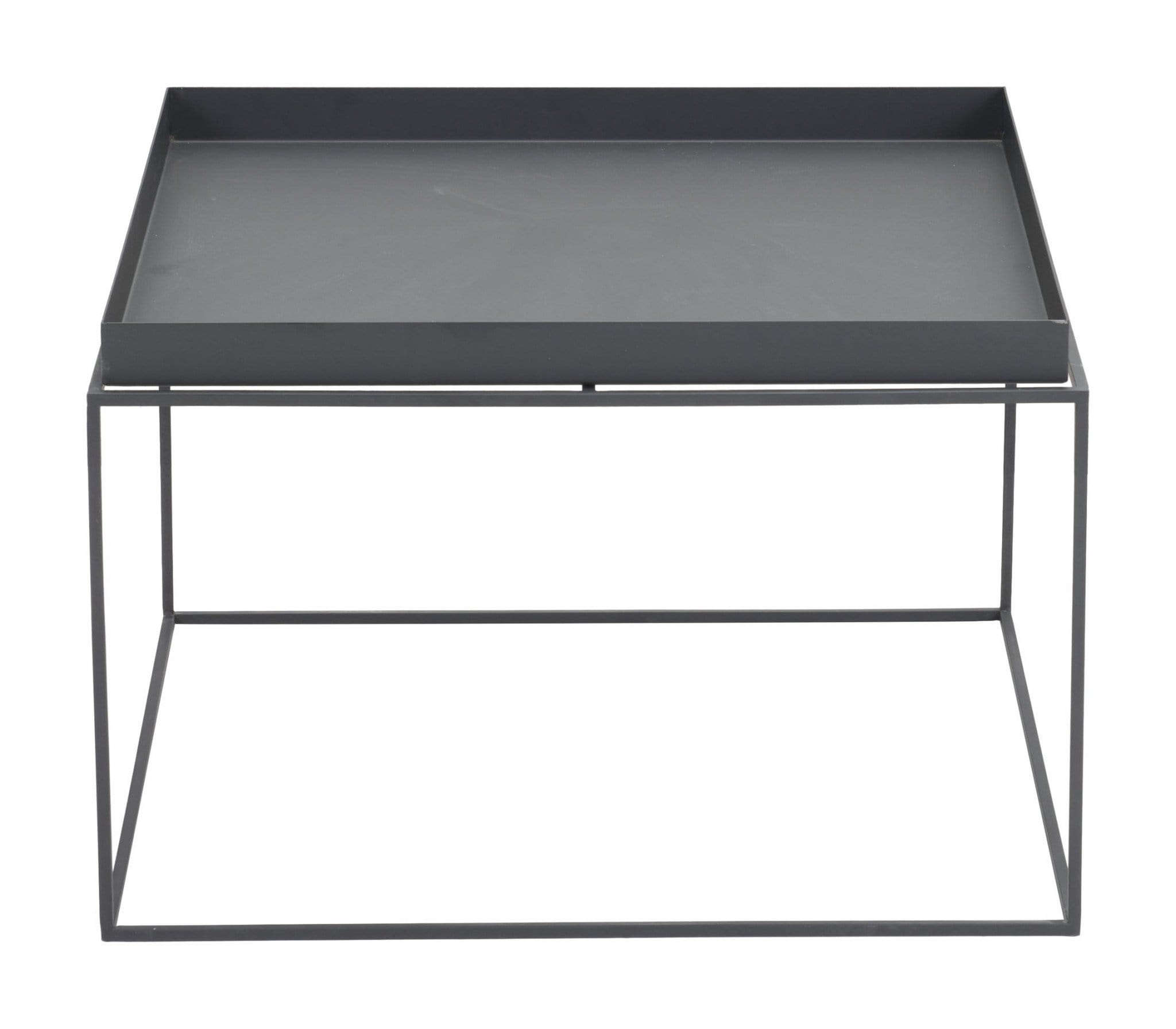 HomeRoots Outdoors Outdoor Furniture > Outdoor Tables Black / Steel 23.6" x 23.6" x 15.7" Black, Steel, Nesting Table