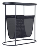 HomeRoots Outdoors Outdoor Furniture > Outdoor Tables Black / Steel, Glass & Plastic 21.3" x 10" x 21.7" Black, Steel, Glass & Plastic, Side Table