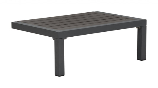 HomeRoots Outdoors Outdoor Furniture > Outdoor Tables Dark Gray / Polyresin & Powder Coated Aluminum 28" x 18.1" x 10.2" Dark Gray, Polyresin & Powder Coated Aluminum, Side Table