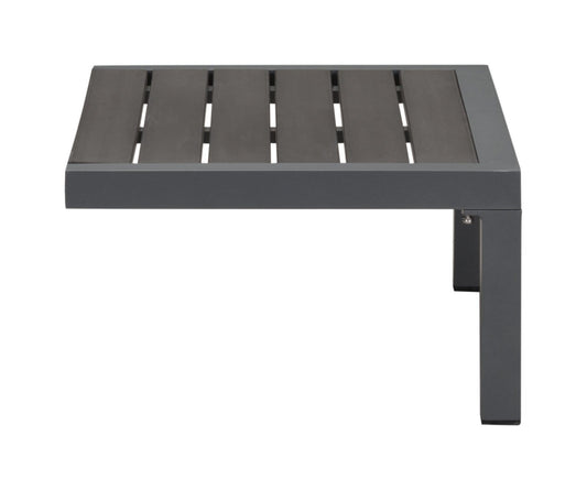 HomeRoots Outdoors Outdoor Furniture > Outdoor Tables Dark Gray / Polyresin & Powder Coated Aluminum 28" x 18.1" x 10.2" Dark Gray, Polyresin & Powder Coated Aluminum, Side Table