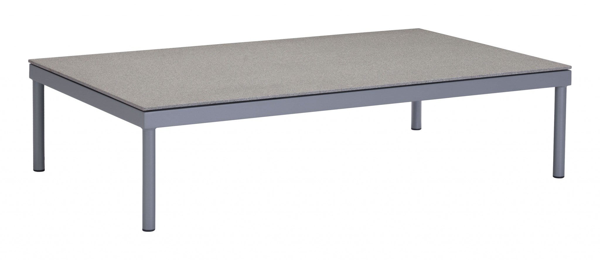 HomeRoots Outdoors Outdoor Furniture > Outdoor Tables Gray & Granite / Faux Granite Tempered Glass, Powder Coated Aluminu 47" x 29.5" x 11.7" Gray & Granite, Tempered Glass, Aluminum, Beach Coffee Table