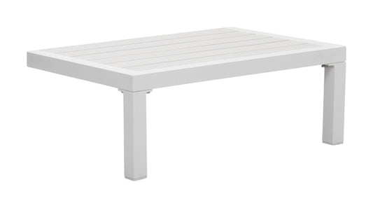 HomeRoots Outdoors Outdoor Furniture > Outdoor Tables White / Polyresin, Powder Coated Aluminum 28" x 18.1" x 10.2" White, Polyresin, Powder Coated Aluminum, Side Table