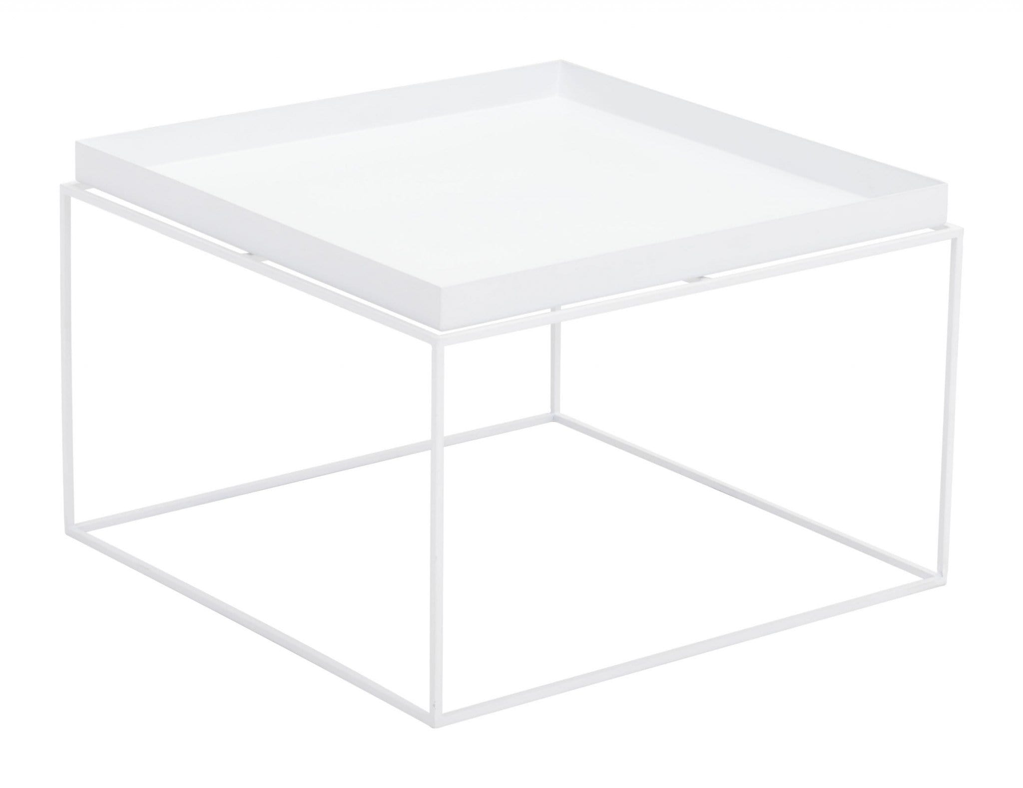 HomeRoots Outdoors Outdoor Furniture > Outdoor Tables White / Steel 23.6" x 23.6" x 15.7" White, Steel, Nesting Table