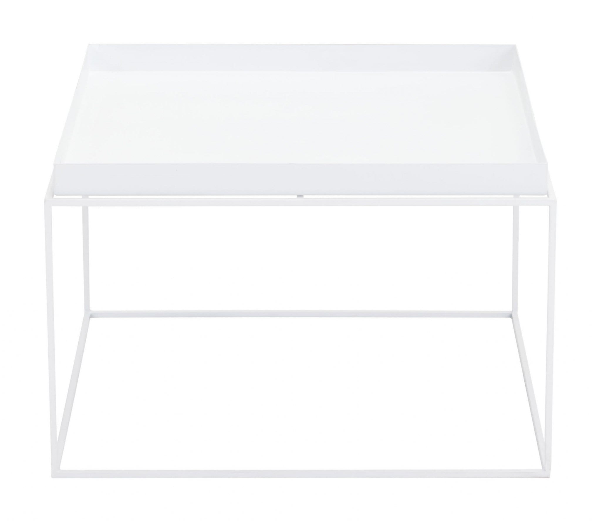 HomeRoots Outdoors Outdoor Furniture > Outdoor Tables White / Steel 23.6" x 23.6" x 15.7" White, Steel, Nesting Table