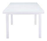 HomeRoots Outdoors Outdoor Furniture > Outdoor Tables White / Tempered Glass, Powder Coated Aluminum 70.5" x 39.5" x 29.5" White, Tempered Glass, Aluminum, Dining Table
