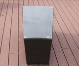 HomeRoots Outdoors Outdoor Sectional HomeRoots - 6 Piece Black Wicker Half Moon Outdoor Sectional Set With Ice Bucket Table