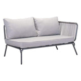 HomeRoots Outdoors Outdoor Sofa Gray / Sunproof Fabric, Synethet 53.5" X 30" X 27" Double Gray Right Facing Sunproof Fabric Seat