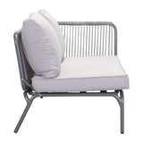 HomeRoots Outdoors Outdoor Sofa Gray / Sunproof Fabric, Synethet 53.5" X 30" X 27" Double Gray Right Facing Sunproof Fabric Seat