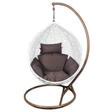 HomeRoots Outdoors Swing Chairs Title / Default Title Exclusive Pe Rattan & Metal Hanging Chair