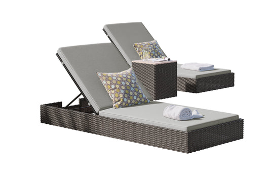 Homestyles Chaise Lounge Boca Raton Outdoor Chaise Lounge Pair and Side Table by Homestyles