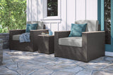 Homestyles Conversation Set Boca Raton Outdoor Arm Chair Pair and Side Table by Homestyles
