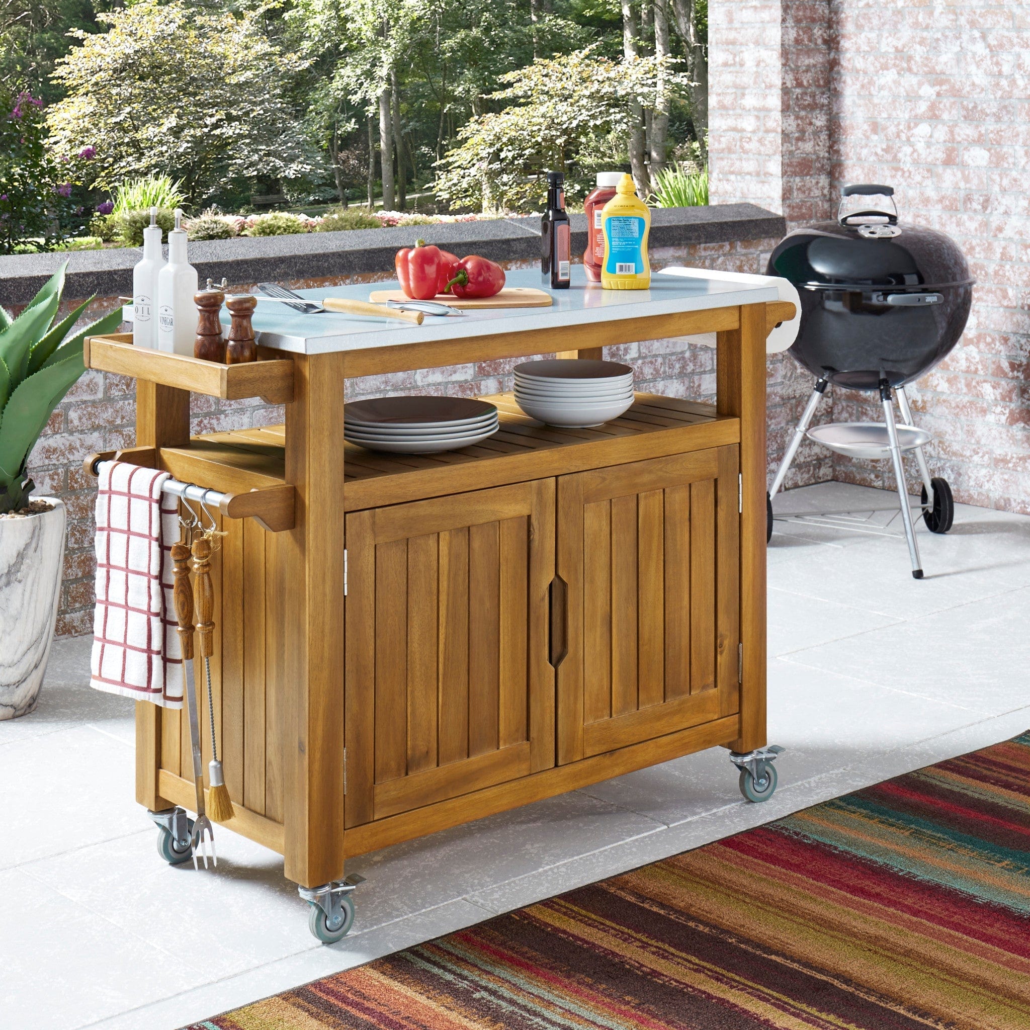 Homestyles Outdoor Accessories Homestyles - Maho Brown Outdoor Cart | 5663-95