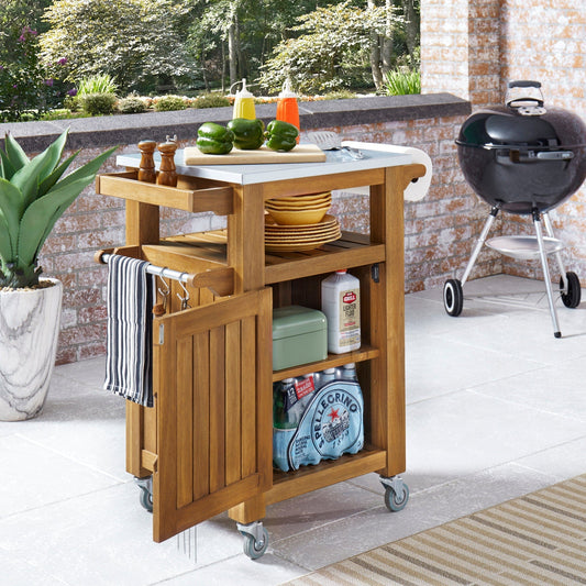 Homestyles Outdoor Accessories Homestyles - Maho Brown Outdoor Kitchen Cart | 5663-97