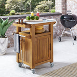 Homestyles Outdoor Accessories Homestyles - Maho Brown Outdoor Kitchen Cart | 5663-97