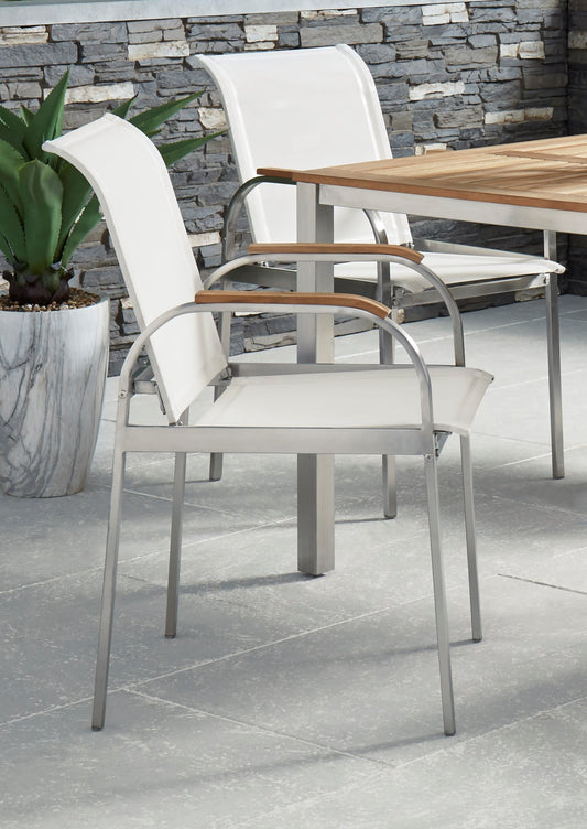 Homestyles Outdoor Dining Set Homestyles - Aruba Off-White Outdoor Chair Pair | 5650-802