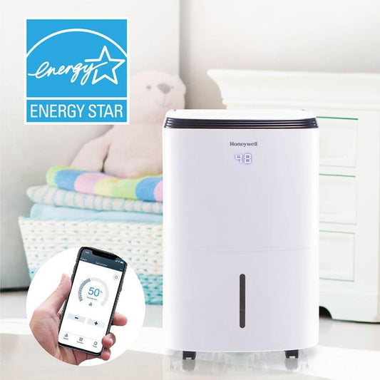 Honeywell Dehumidifiers Honeywell TPX0AWKN Smart 30-70 Pint Energy Star Dehumidifier With Wifi Connectivity And Alexa Control For Larger Rooms Up To 1000-4000 Sq. Ft.