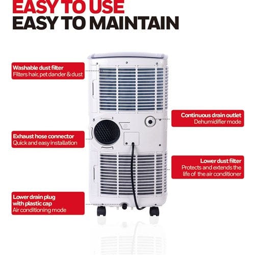 Honeywell Portable A/C Honeywell - Honeywell 10, 000 BTU Portable Air Conditioner, Dehumidifier & Fan - White/Black | MO0CESWK7