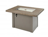 Outdoor Greatroom - Driftwood Havenwood Rectangular Gas Fire Pit Table with Grey Base - HVDG-1224-K