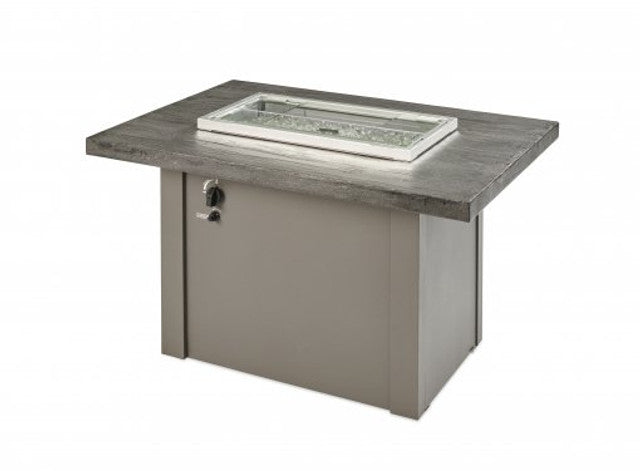 Outdoor Greatroom - Stone Grey Havenwood Rectangular Gas Fire Pit Table with Grey Base - HVGG-1224-K