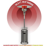 Hanover - Steel Umbrella Patio Heater, 7' tall, Propane, 48,000 BTU - Patio Heaters - H003SS