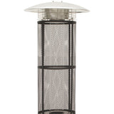 Hanover - Patio Heaters With Cylinder Flame Glass Patio Heater,6-ft, Propane, 34,000 BTU - Stainless Steel - HAN030SSCL