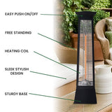 Hanover - Electric Outdoor Heaters With 31-In. Carbon Fiber Pyramid Heater - Black  - HAN1026ST-BLK