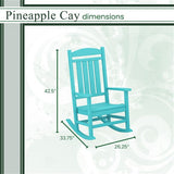 Hanover - Outdoor Chairs With Hanover All-Weather Pineapple Cay Porch Rocker - Blue - HVR100AR